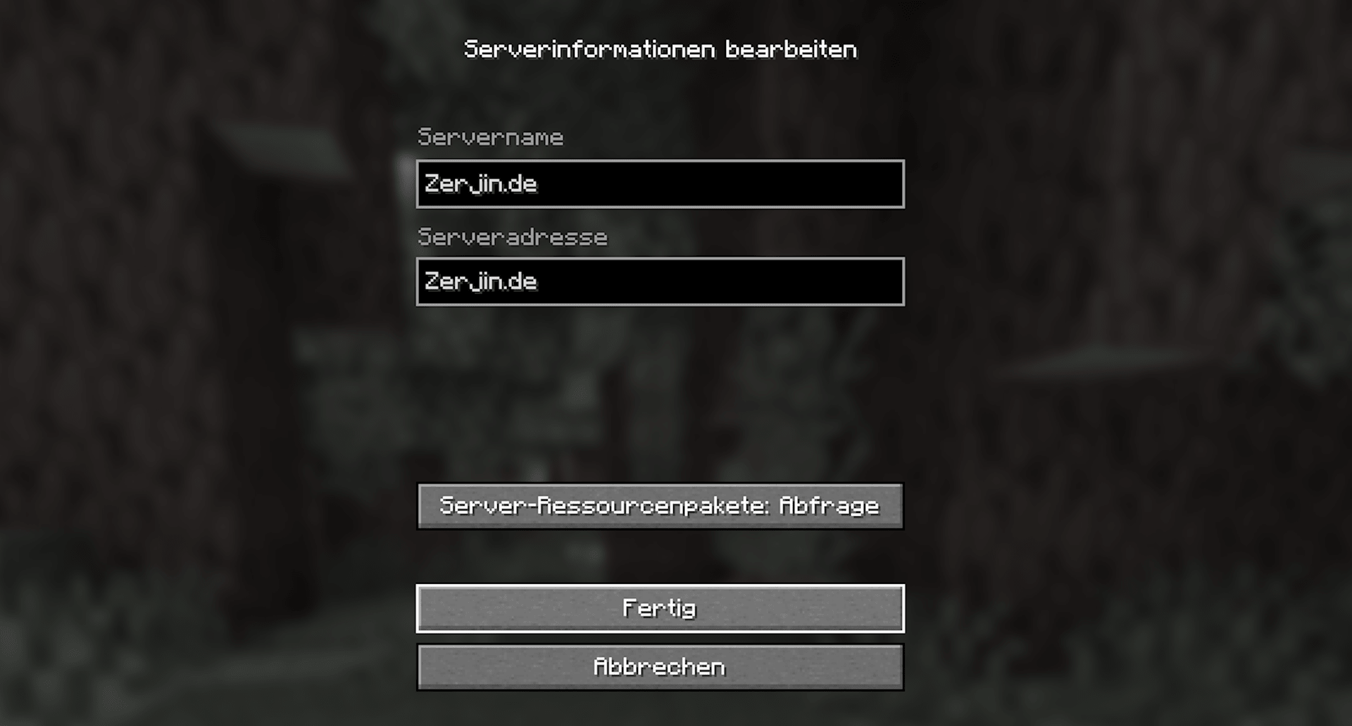Server hinzufügen Screenshot